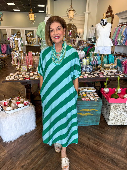 Seaside Stripe Midi Dress