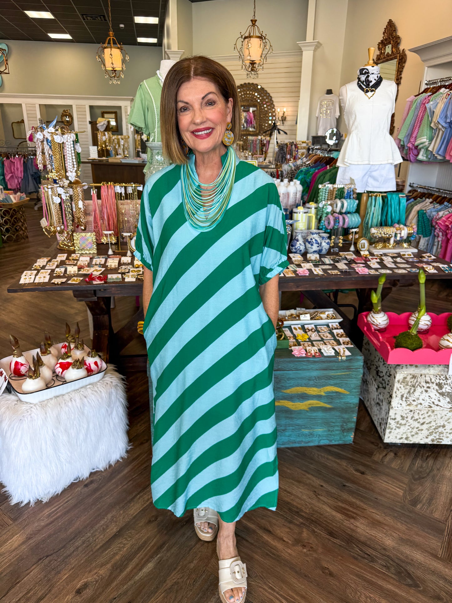 Seaside Stripe Midi Dress