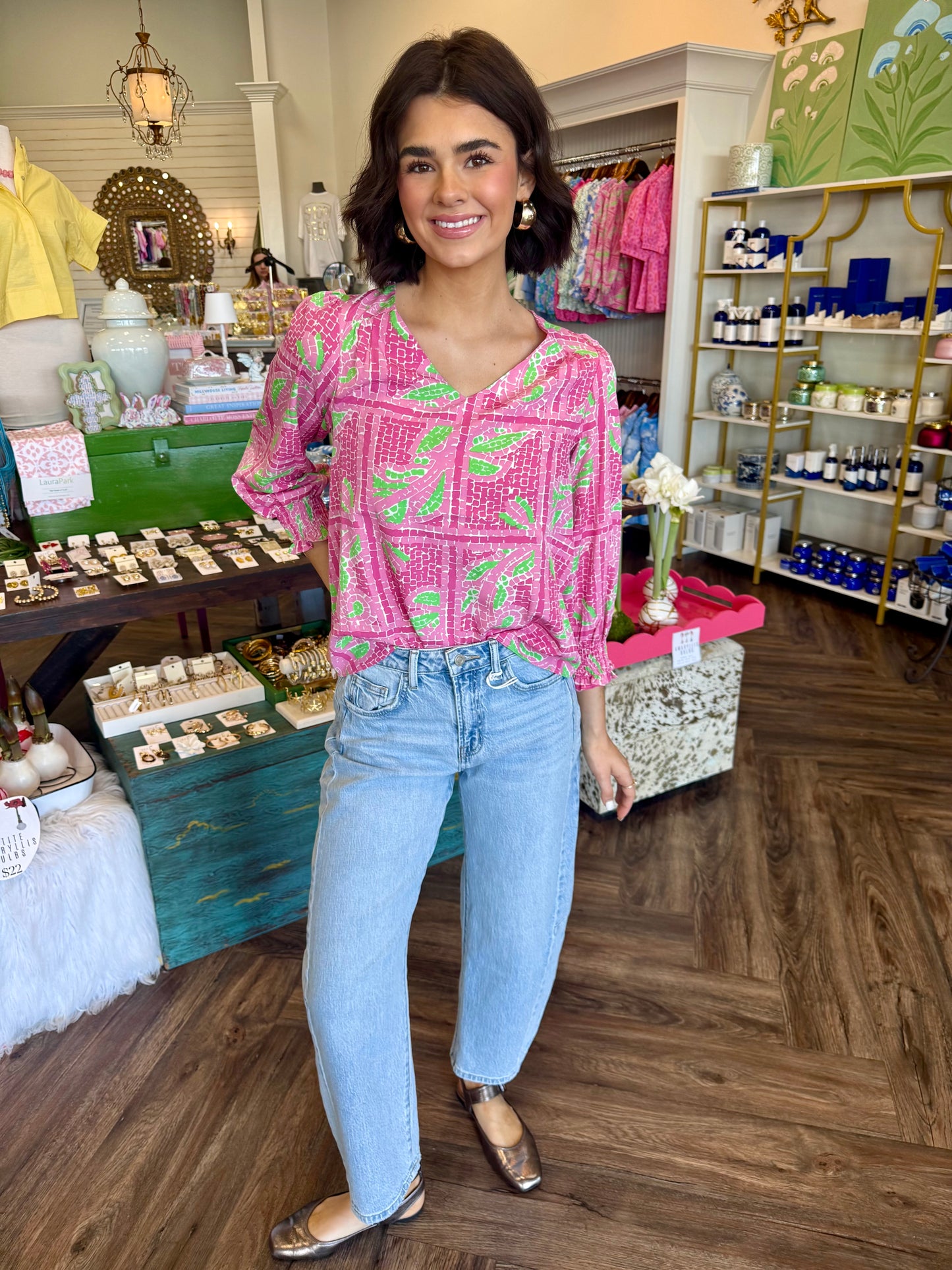 Mary Square Ashlyn Top: Trellis Tiles