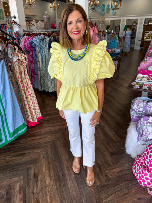 Sunny Days Scalloped Top