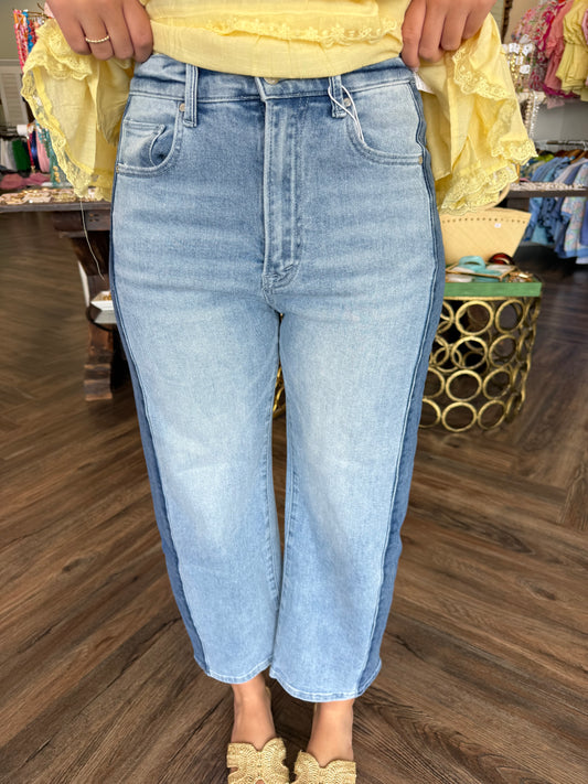 Two-Tone Jeans: Light Denim
