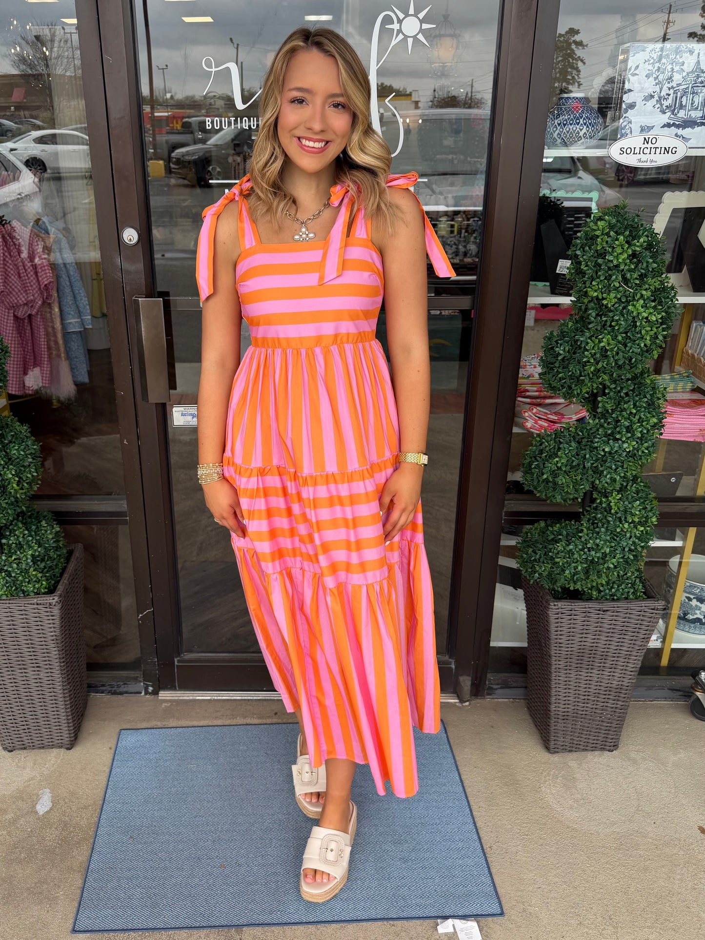 Sunset Stripe Midi Dress