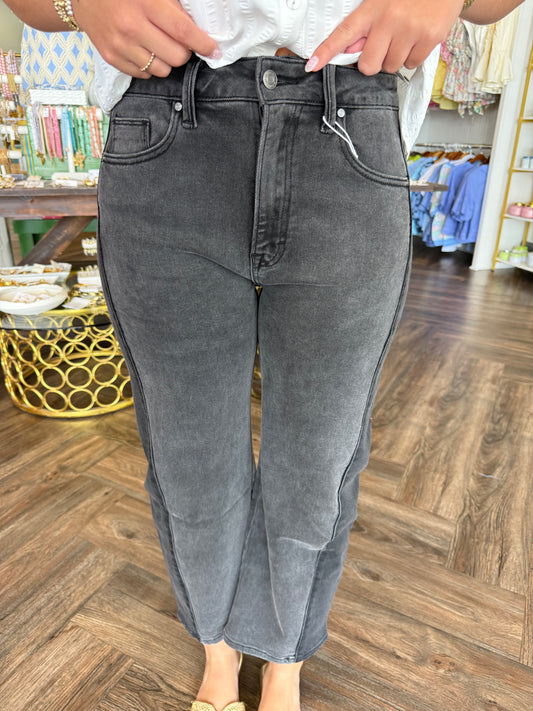Two-Tone Jeans: Black Denim