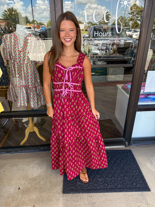 Merlot Flower Dress
