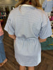 Blue Gingham Drawstring Dress