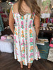 Smock Tie Meadow Midi Dress