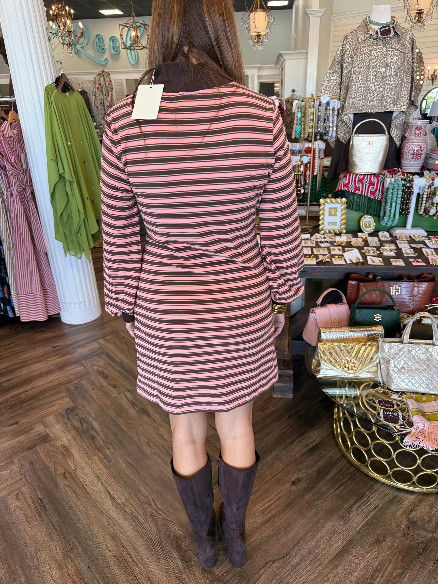Cozy Days Striped Tie Dress