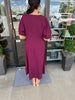 Suzi Solid Midi Dress: Burgandy