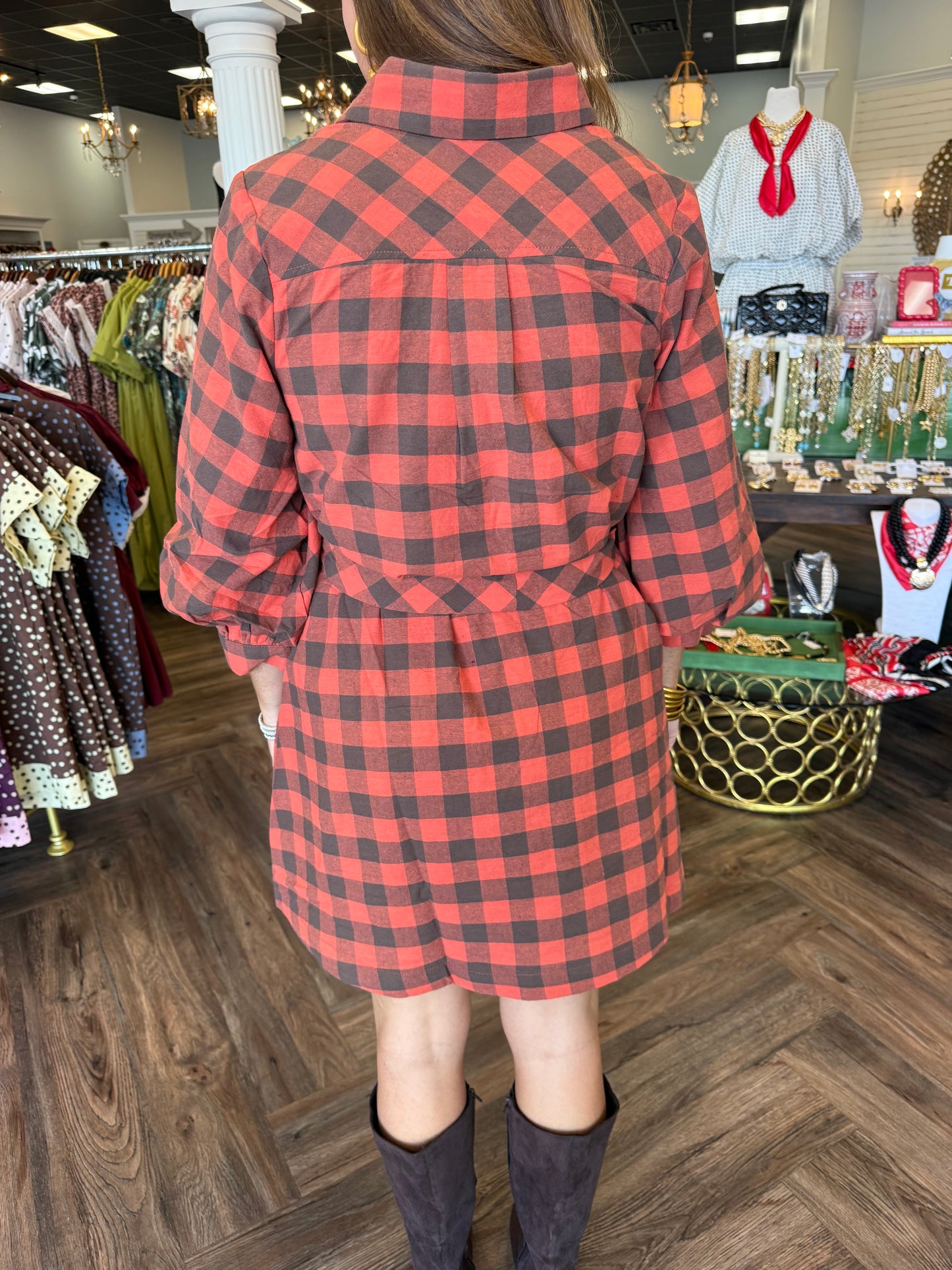 Pumpkin Plaid Dress