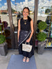 Black Removable Scarf Midi Dress