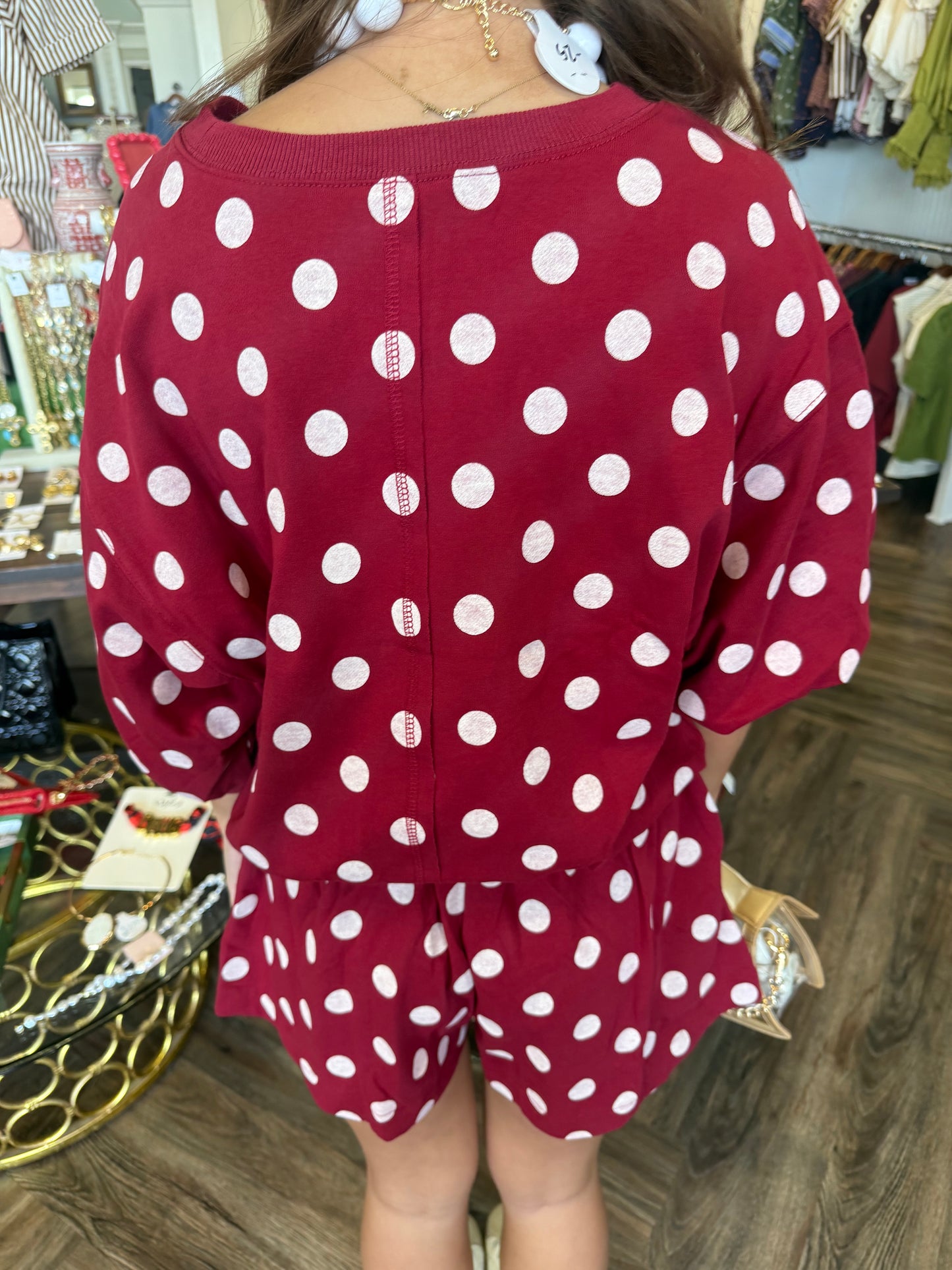 Comfy Dotted Set: Burgandy