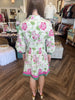 Pink and Green Floral Dress