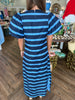 Puff Sleeve Sailor Striped Dress