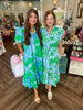 The Lace Edit Midi Dress: Blue/Green