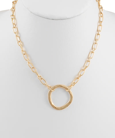 Circle Pendant Chain Necklace