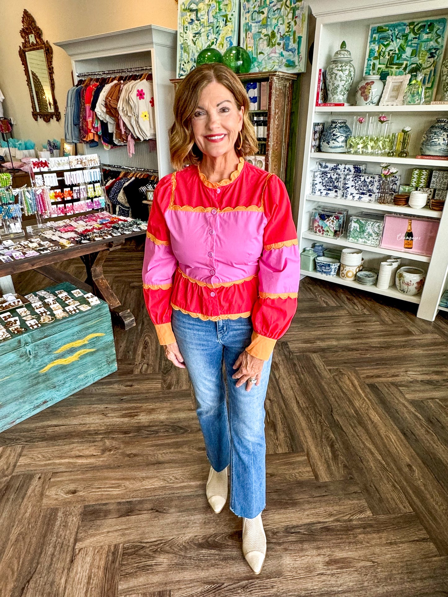 Scalloped Favorite Pink Top