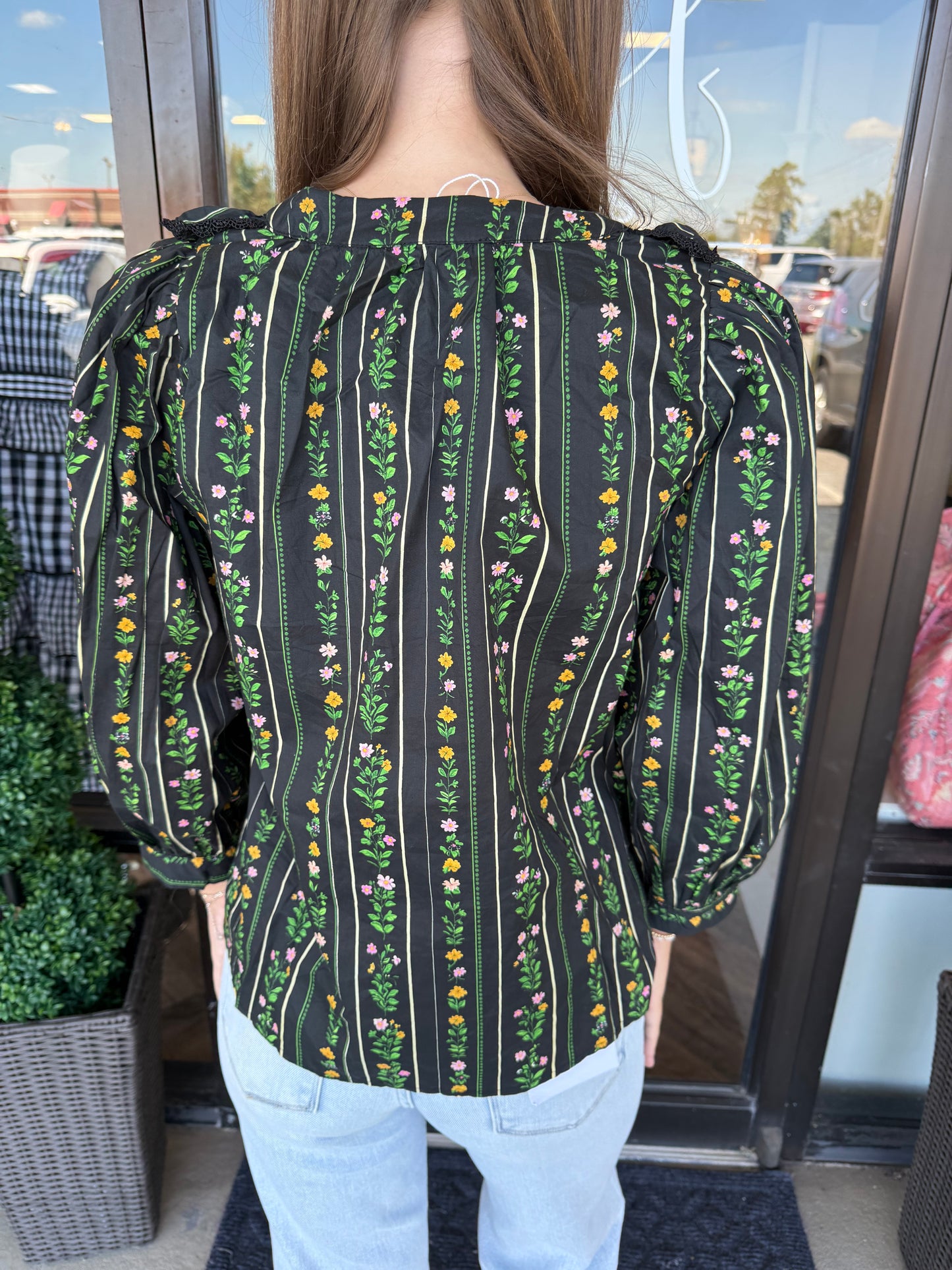 Floral Bordered Top