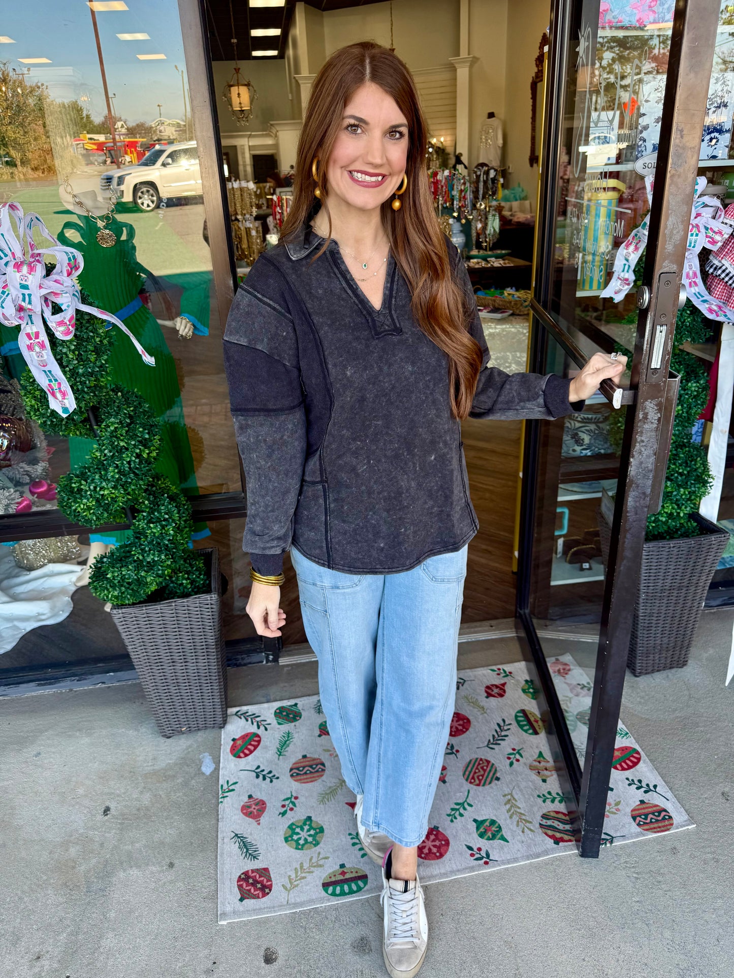 Mineral Wash Top: Black