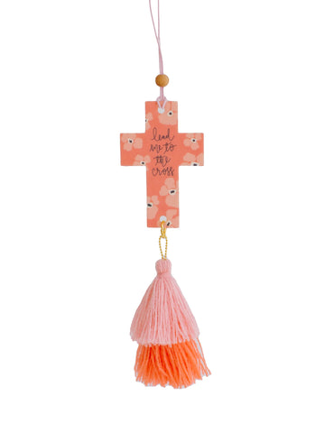 Mary Square Air Freshener: Lead me to the cross