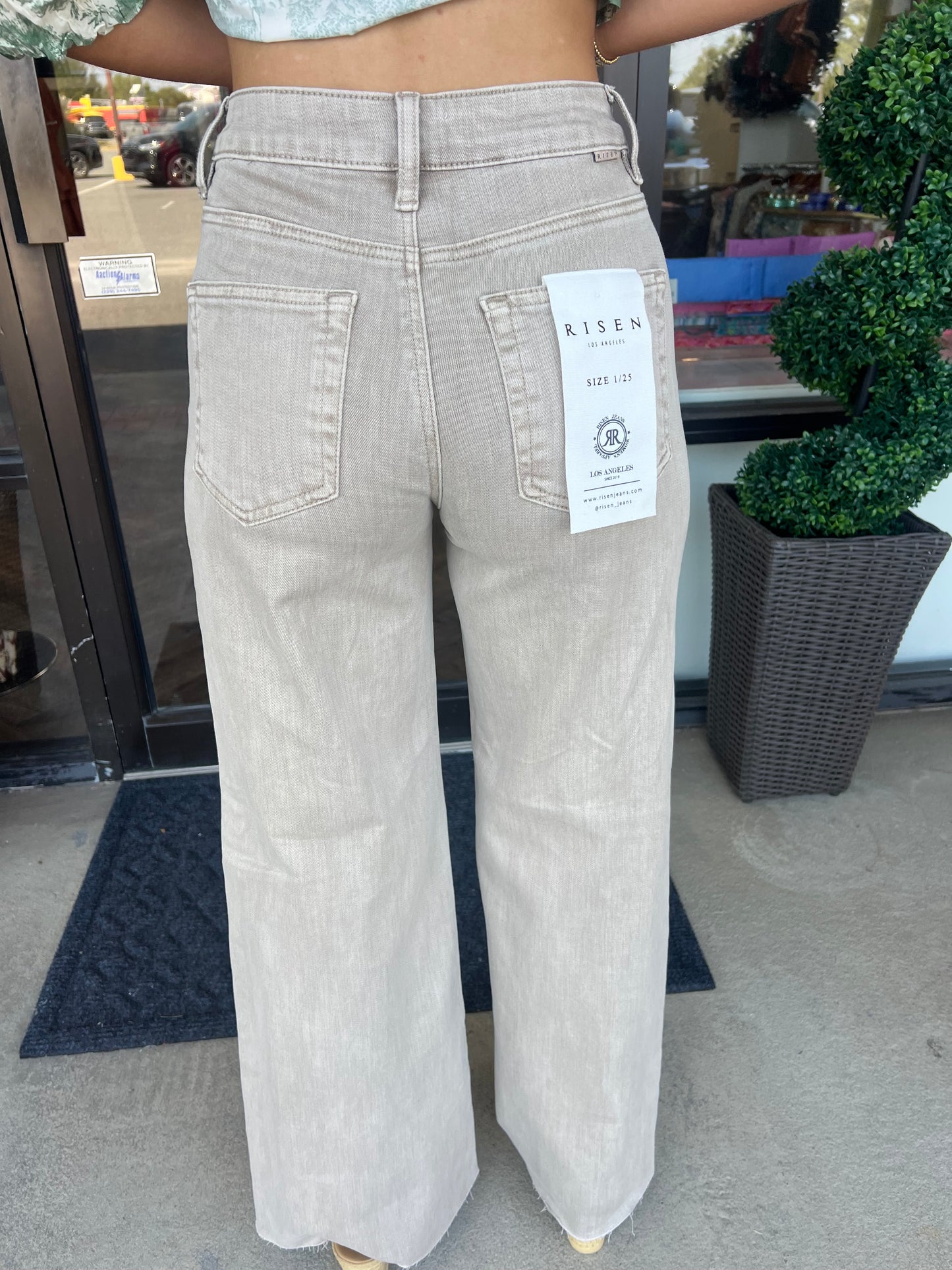 Risen Taupe Palazzo Jeans