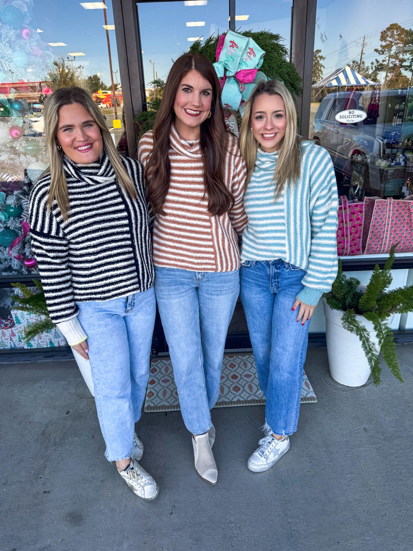 Fuzzy Striped Sweater: Black&White