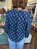 Mary Square Azalea Top: Navy