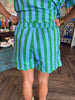 Green Grace Stripe Scalloped Set