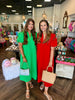 Classic Button Midi Dress: Green