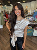 Snatched Satin Tie Top Gold