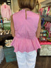Classy Ruffle Gingham Top: Pink