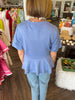 Soft Peplum Top: Chambray