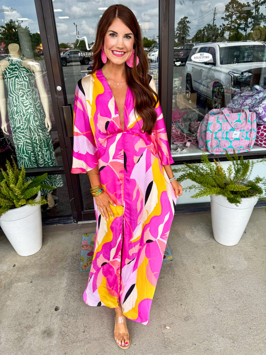 Shades Of Paradise Cape Maxi Dress