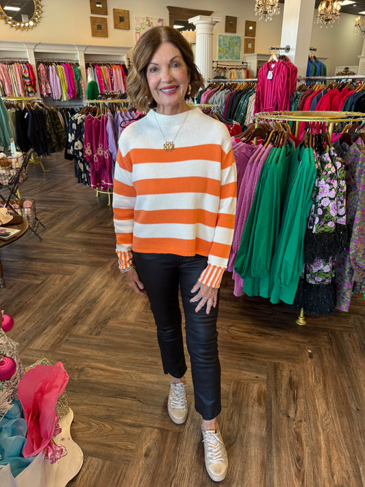 Orange Striped Sweater