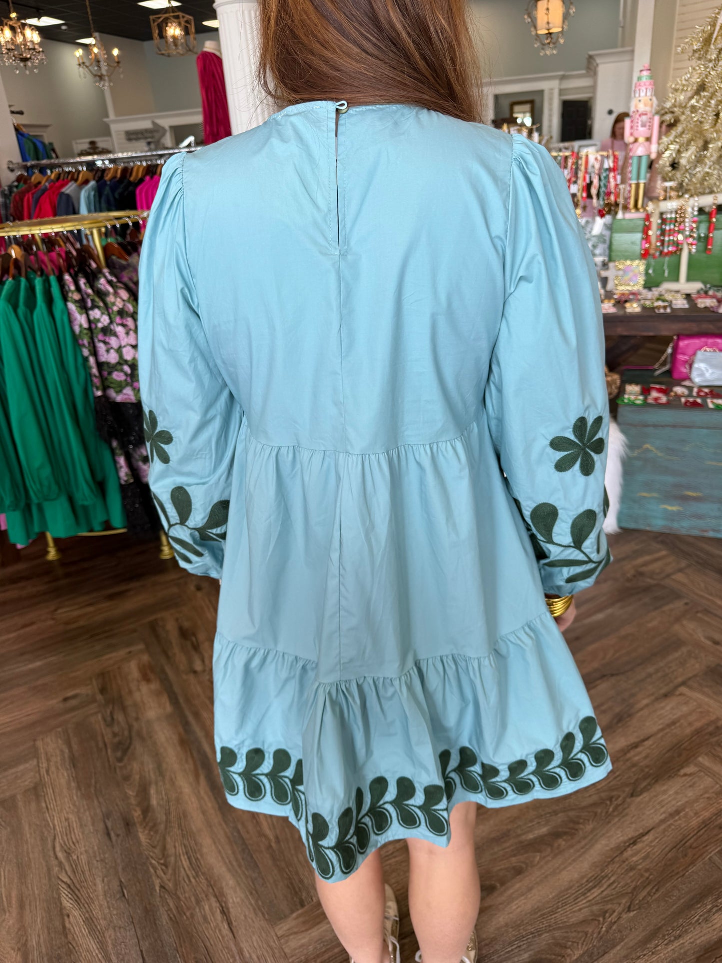 Blue Embroidered Dress