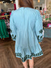 Blue Embroidered Dress
