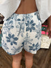 High Waist Flower Print Shorts
