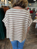 Maxwell Striped Top: Taupe and Cream