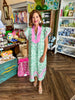 Trim Rose Midi Dress: Green