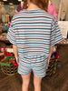 Detailed Stripe Set: Blue/Brown