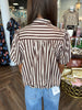Betty Bubble Top: Brown Stripe