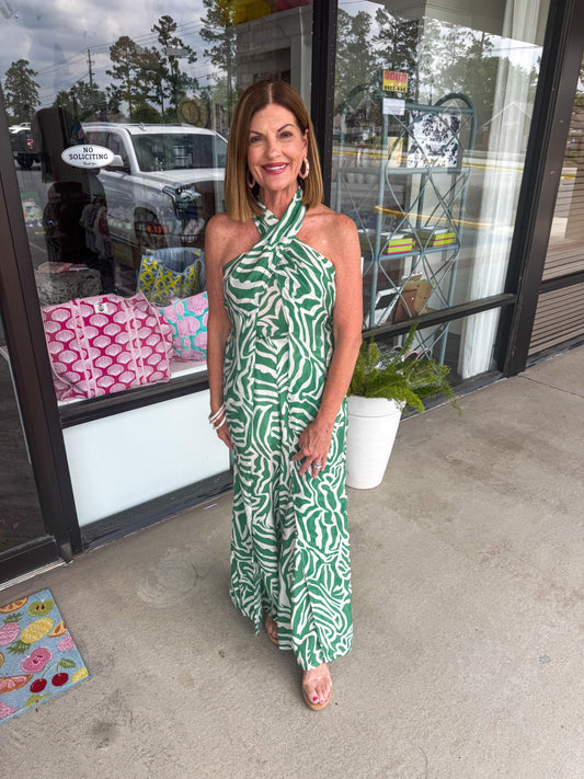 Driftwood Beachy Jumpsuit: Green