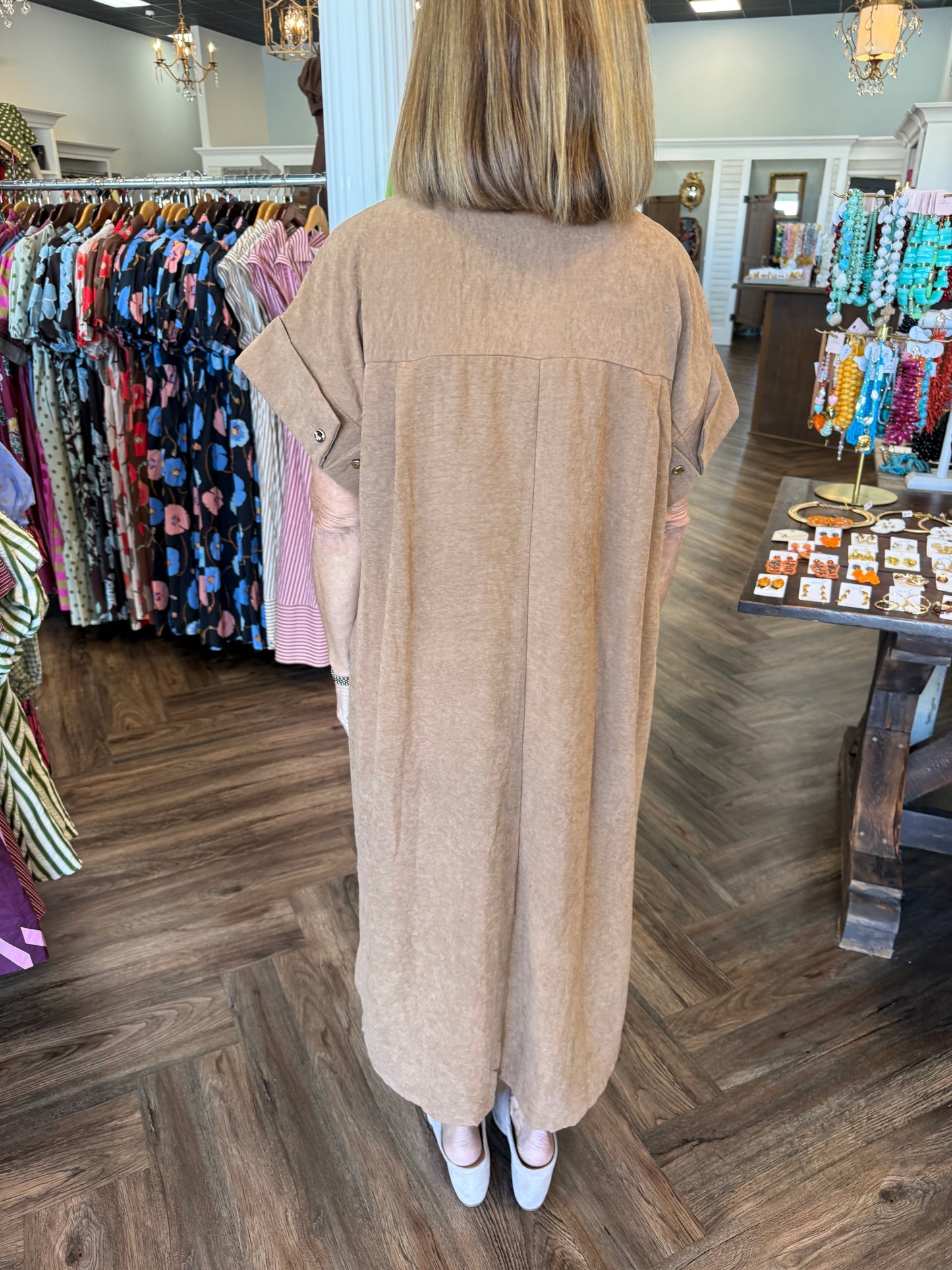 Camel Palmer Midi Dress