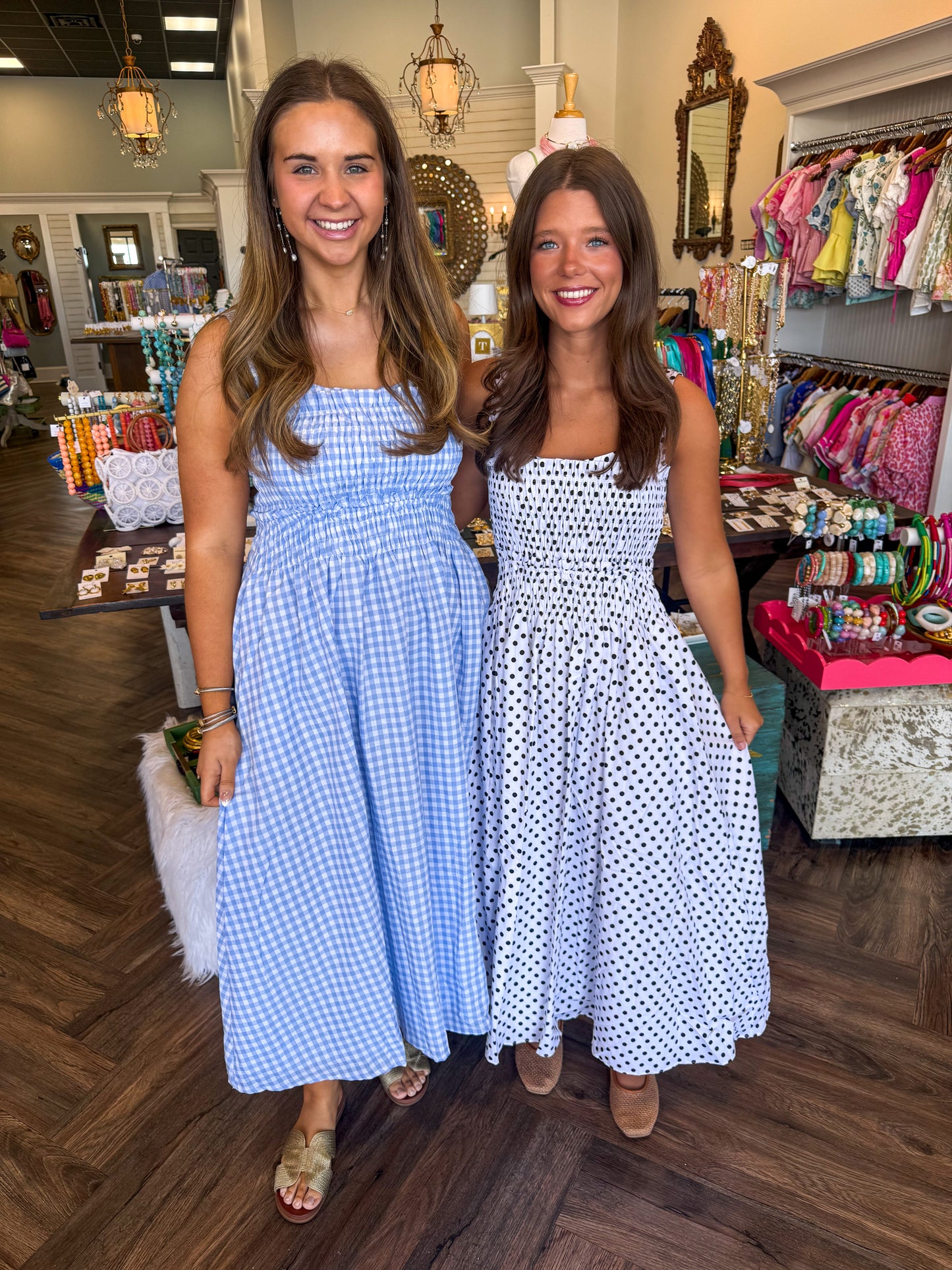 Polka Dot Picnic Maxi Dress: Black