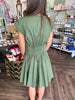 Caroline Button Dress: Olive