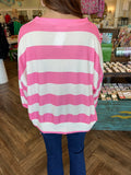 Stripe Oversized Top: Pink