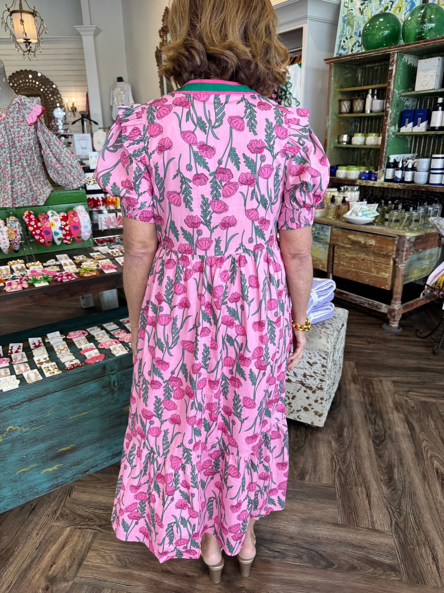 Pink Dahila Midi Dress