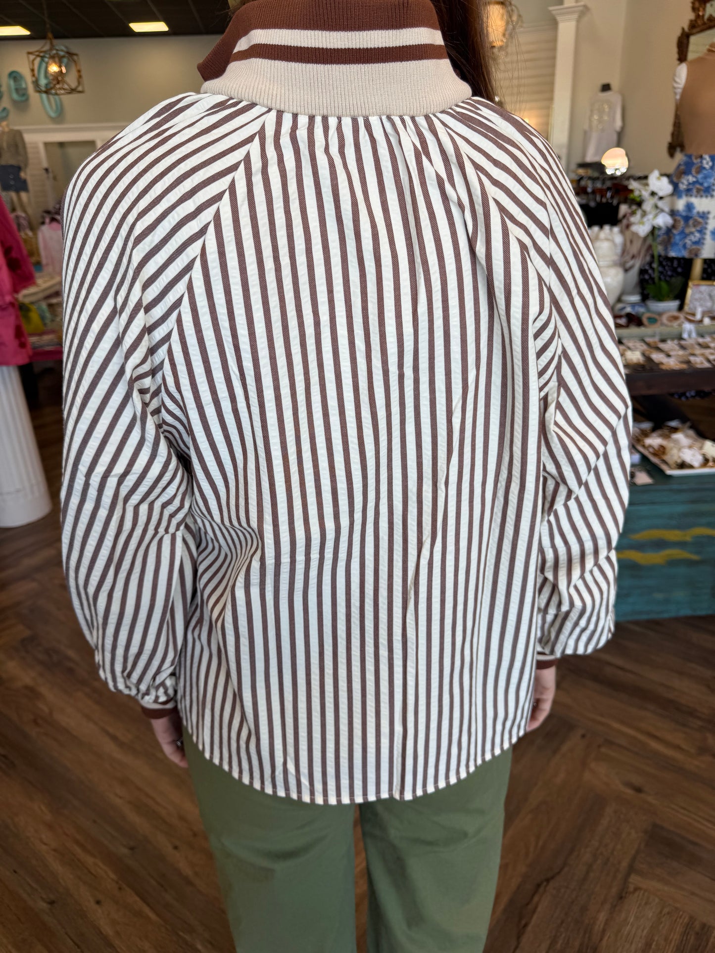 Zip Stripe Top