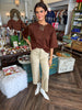 Soft Buttery Top: Dk Brown