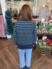 The Parker Mock Neck Top: Navy