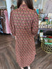 Brown Bouquet Midi Dress